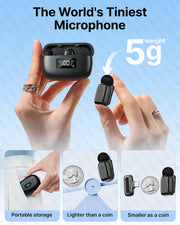 Mini Wireless Lavalier Microphone for Android/Tablets/PC USB C Plug Noise Reduction Lapel Microphone Wireless Video Recording