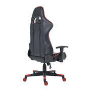 Modern Red Ergonomic Executive Gaming Chair with Footrest Synthetic Leather 3-Stage Gas Lift & Revolving