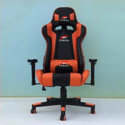 Modern Red Ergonomic Executive Gaming Chair with Footrest Synthetic Leather 3-Stage Gas Lift & Revolving