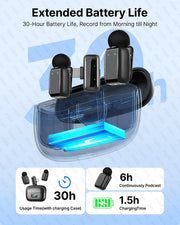 Mini Wireless Lavalier Microphone for Android/Tablets/PC USB C Plug Noise Reduction Lapel Microphone Wireless Video Recording