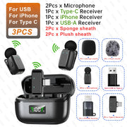 Mini Wireless Lavalier Microphone for Android/Tablets/PC USB C Plug Noise Reduction Lapel Microphone Wireless Video Recording