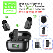 Mini Wireless Lavalier Microphone for Android/Tablets/PC USB C Plug Noise Reduction Lapel Microphone Wireless Video Recording