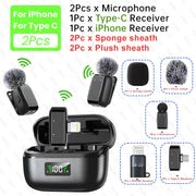 Mini Wireless Lavalier Microphone for Android/Tablets/PC USB C Plug Noise Reduction Lapel Microphone Wireless Video Recording