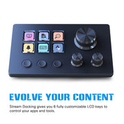 MiraBox Teclado Gamer N3 Mini Stream Deck LCD Keyboard - 6 LCD Keys + 3 Rotary Controls - Factory Price, Low MOQ