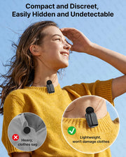 Mini Wireless Lavalier Microphone for Android/Tablets/PC USB C Plug Noise Reduction Lapel Microphone Wireless Video Recording